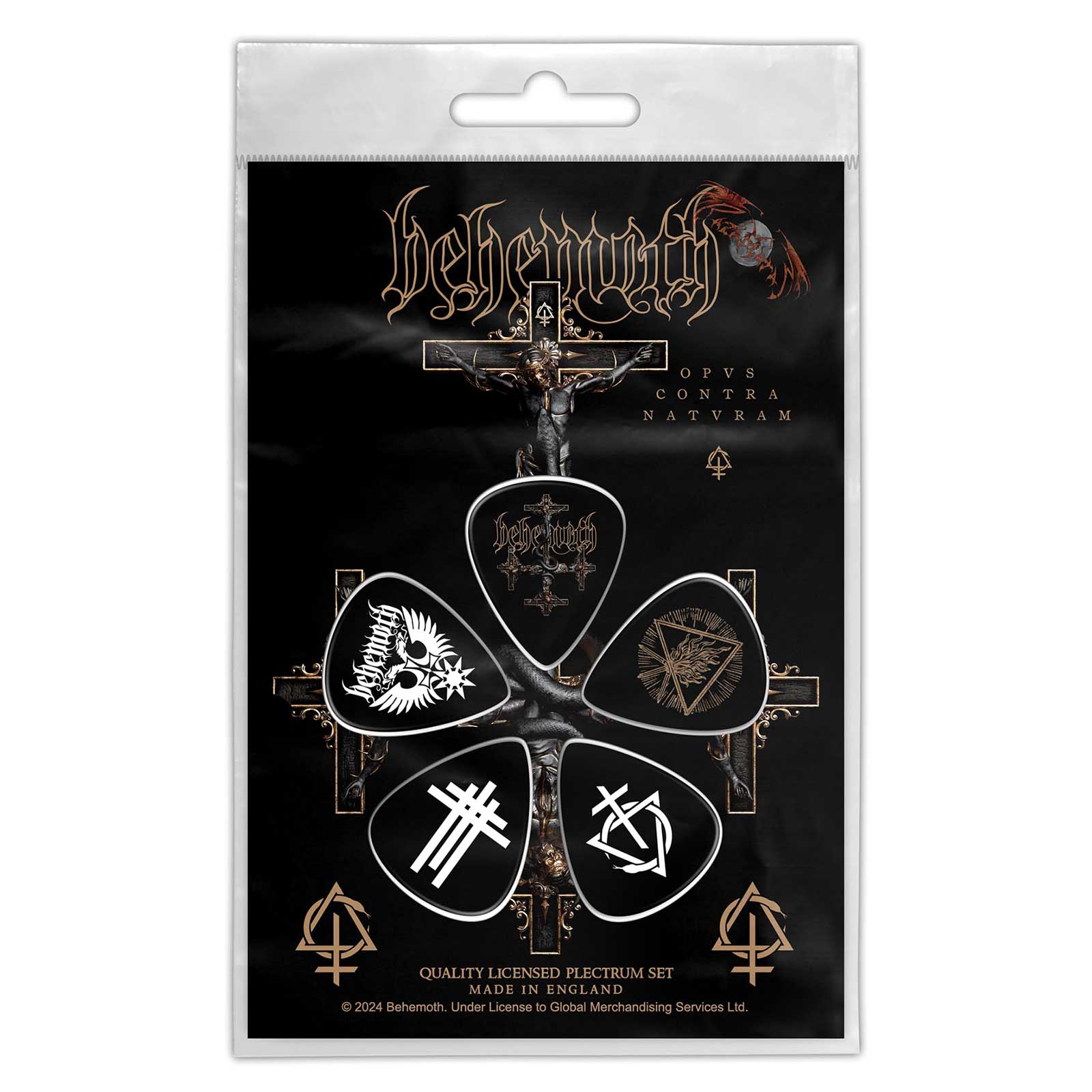 Een foto van een Behemoth Plectrum Pakket