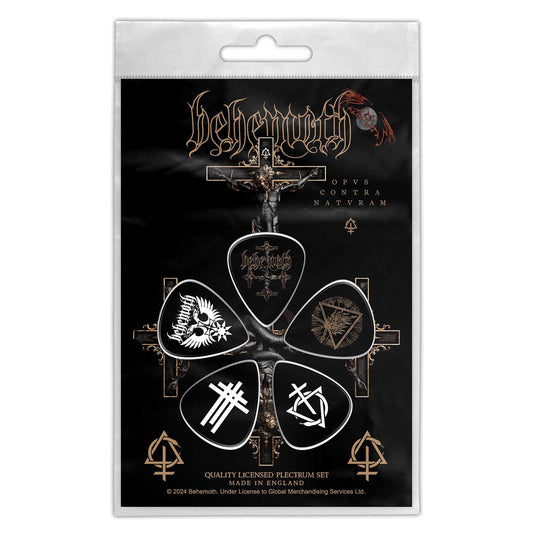 Een foto van een Behemoth Plectrum Pakket