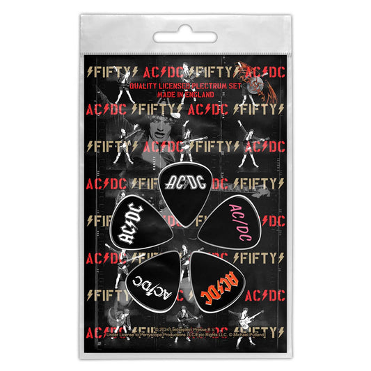 Een foto van een AC/DC Plectrum Pakket