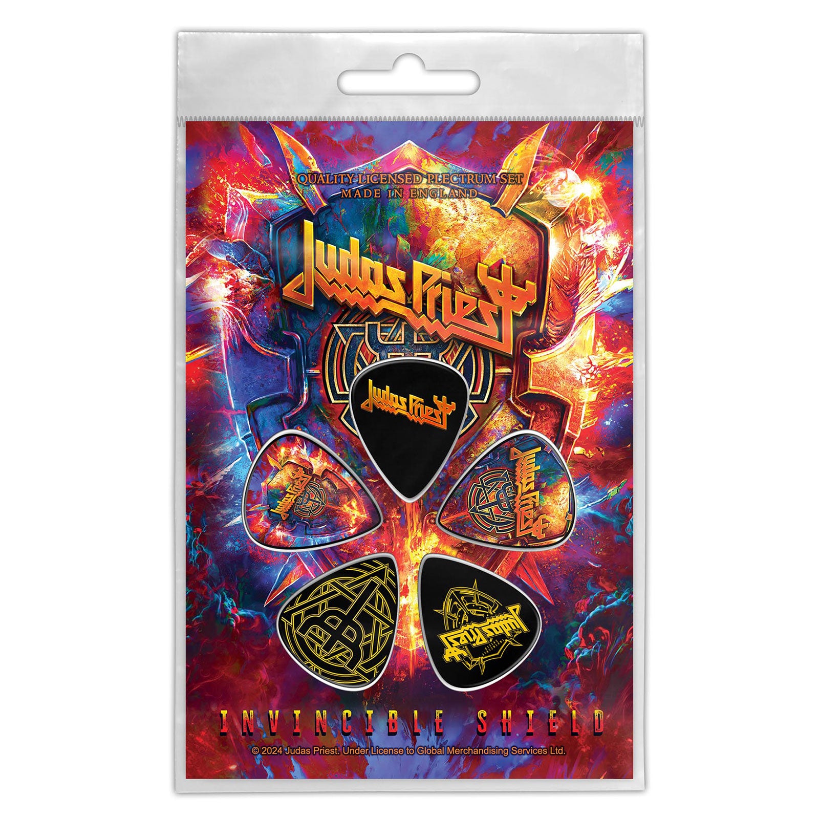Een foto van een Judas Priest Plectrum