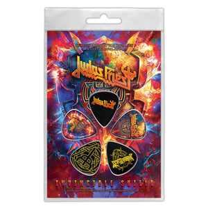 Een foto van een Judas Priest Plectrum