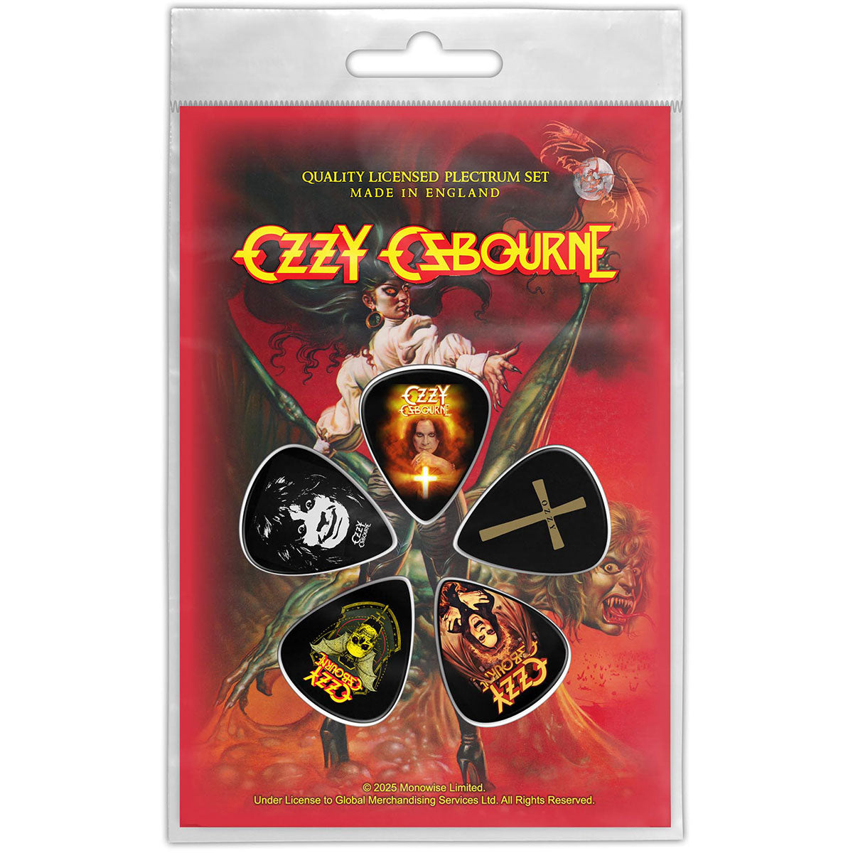 Een foto van een Ozzy Osbourne Plectrum