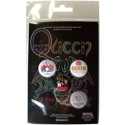 Een foto van een Queen Knop Badge Pakket