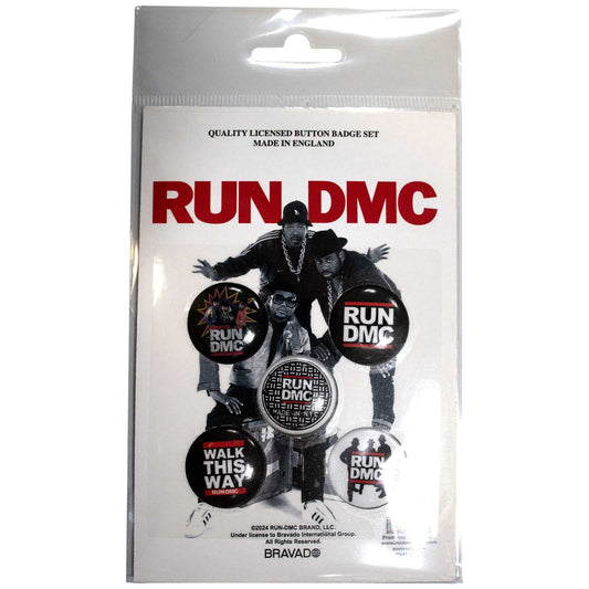 Een foto van een Run DMC Knop Badge Pakket