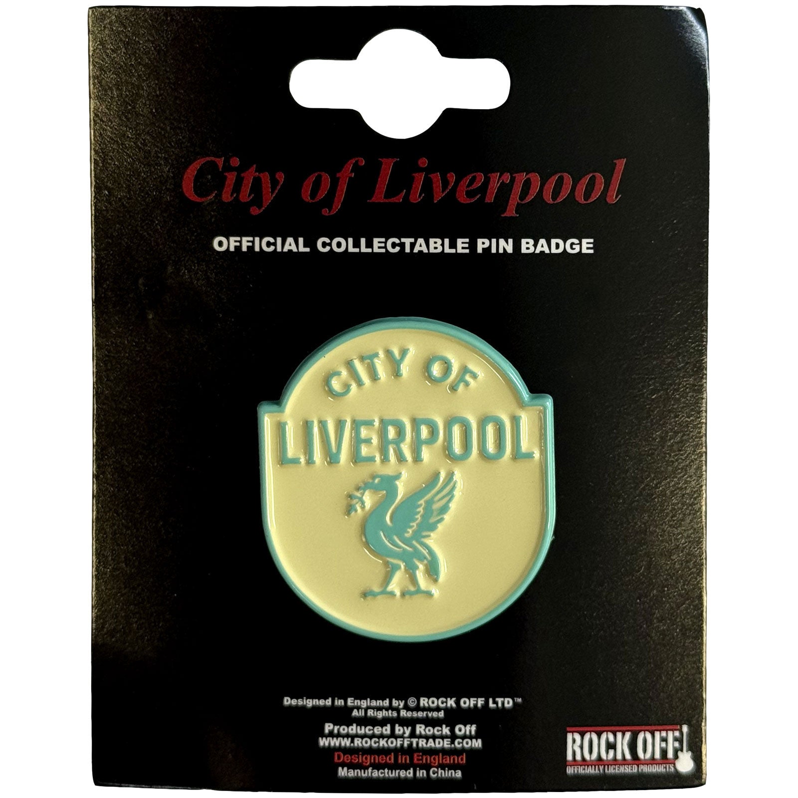 Een foto van een Rock Off Speld Badge