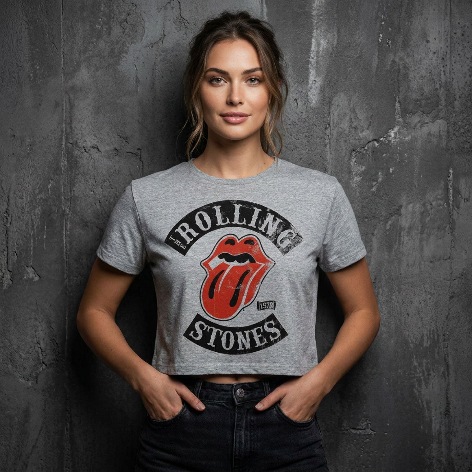 Een foto van een The Rolling Stones Crop Top