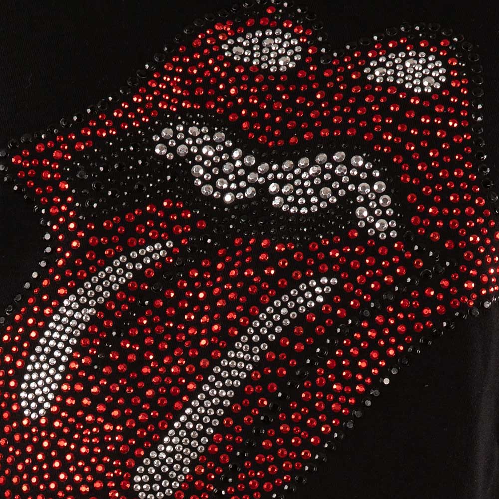 The Rolling Stones Ladies Embellished T-Shirt: Classic Tongue (Diamante) Embellished T-Shirt