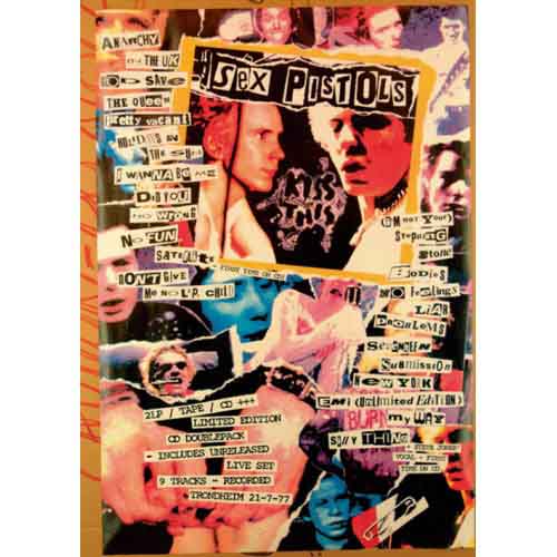 Een foto van een The Sex Pistols Briefkaart