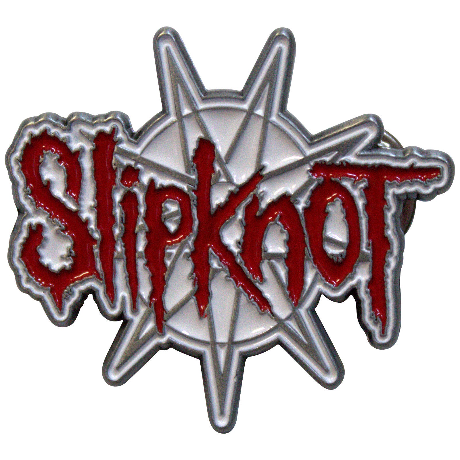 Een foto van een Slipknot Speld Badge