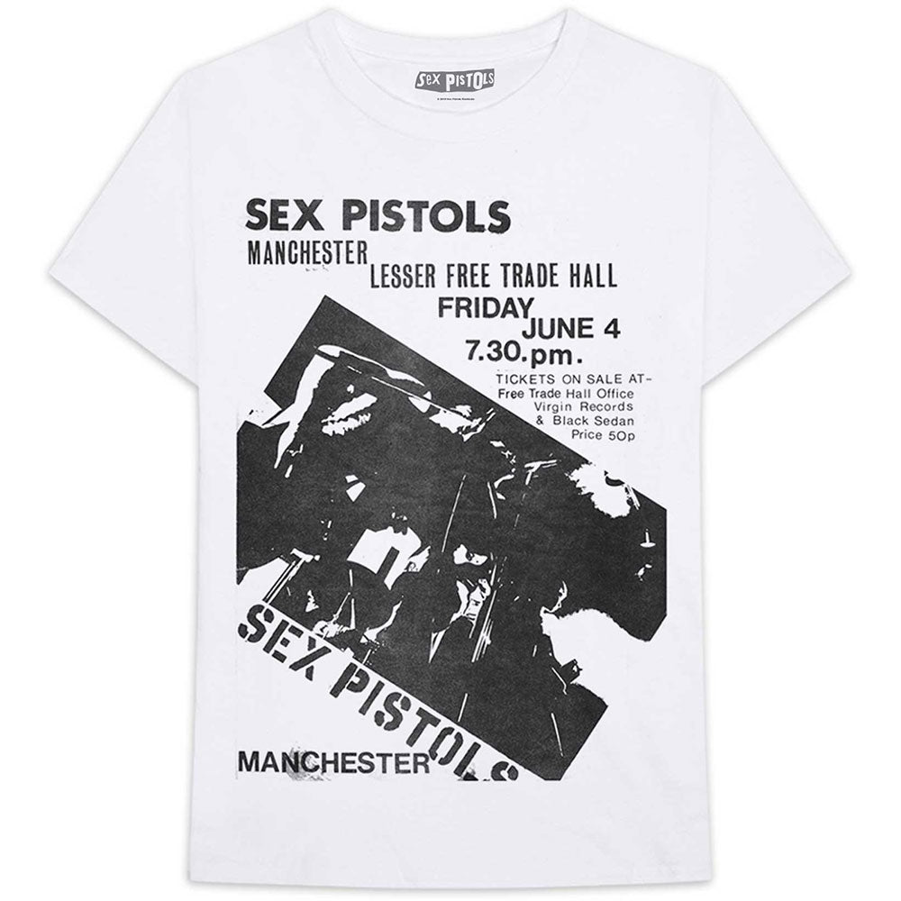 The Sex Pistols Unisex T-Shirt: Manchester Flyer T-Shirt