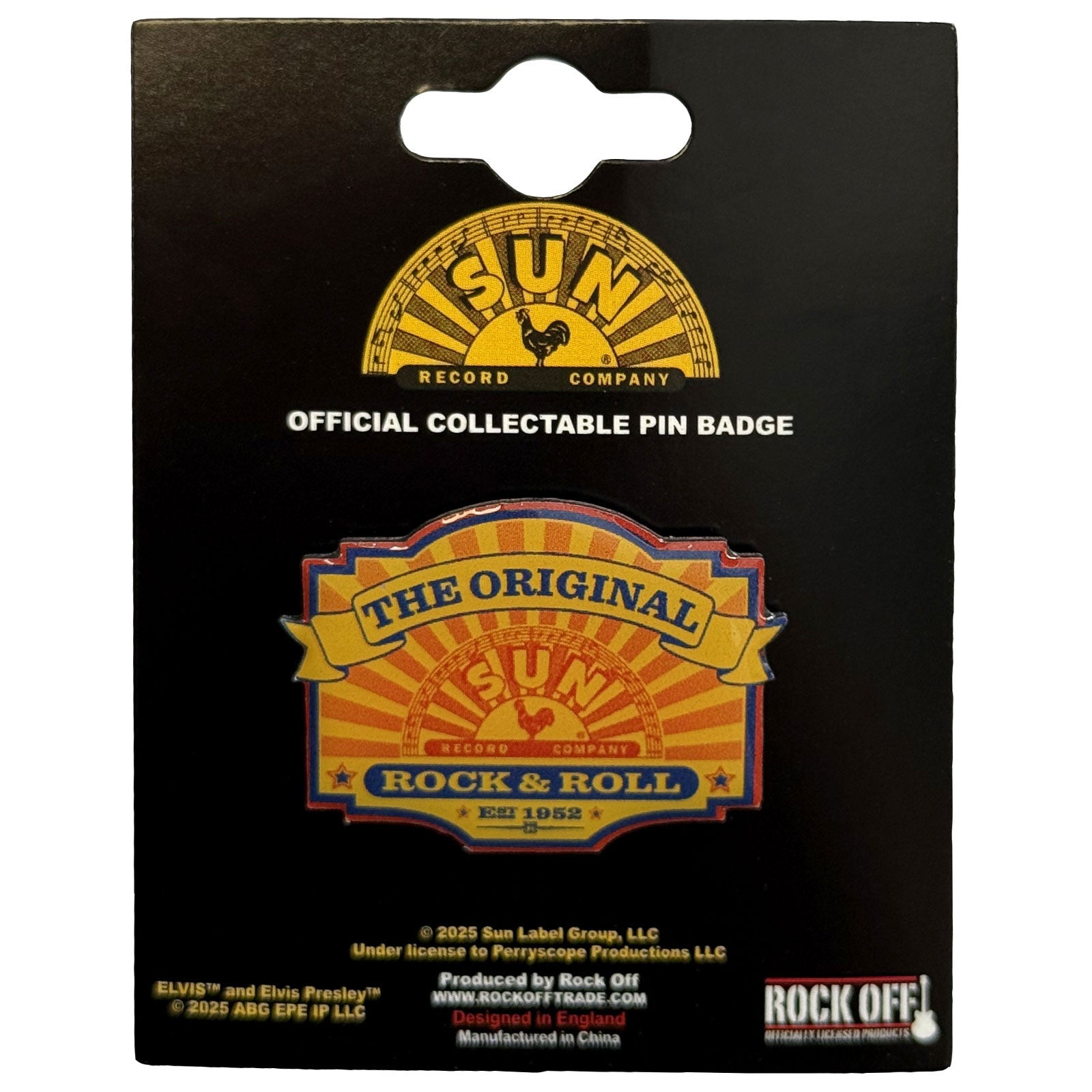 Een foto van een Sun Records Speld Badge