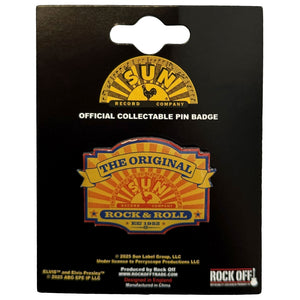 Een foto van een Sun Records Speld Badge