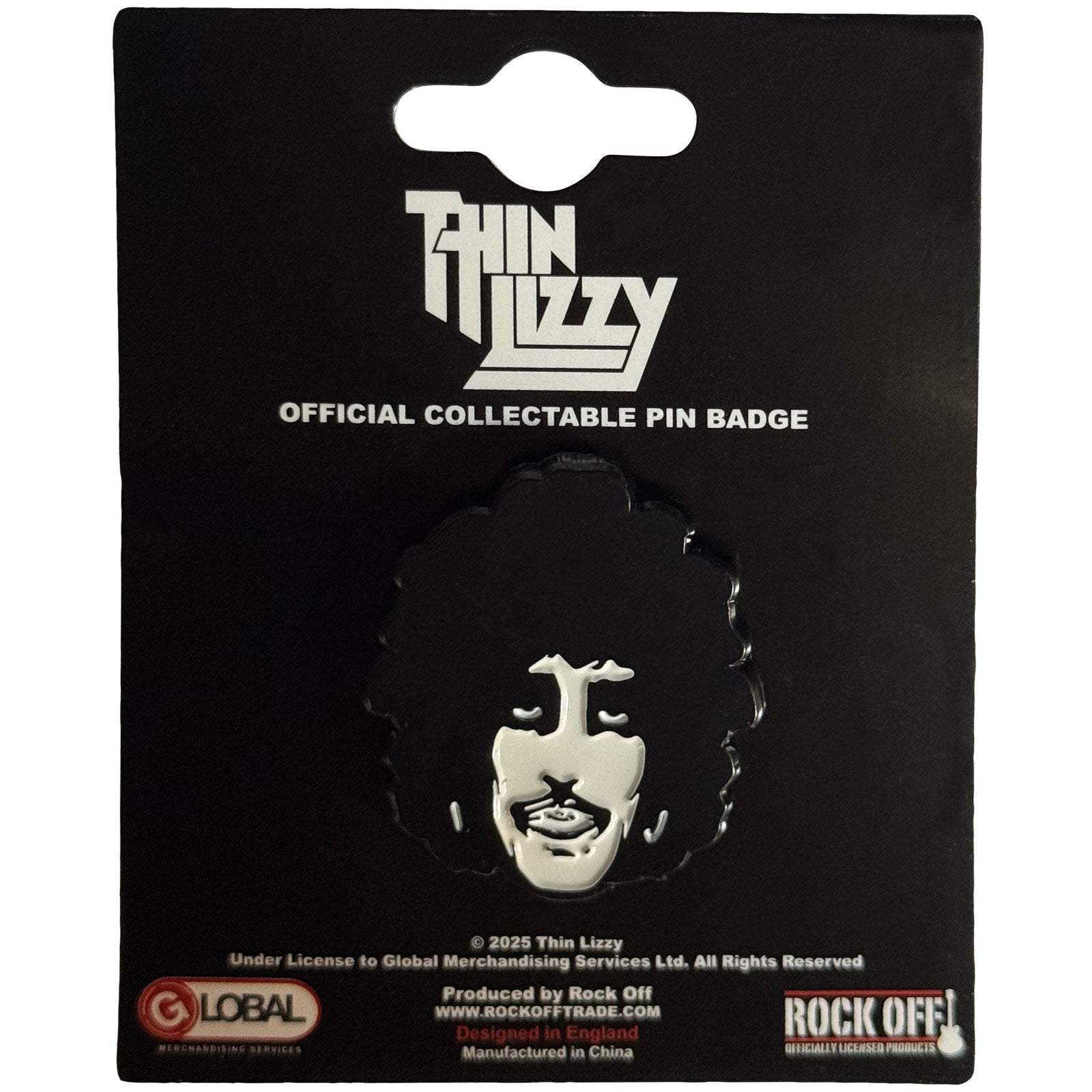 Een foto van een Thin Lizzy Speld Badge