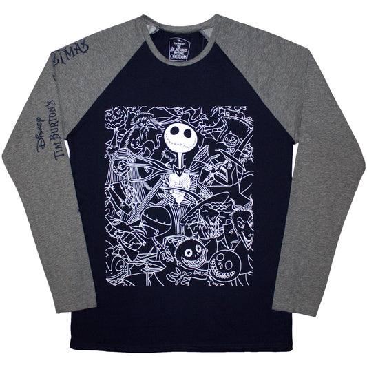 Een foto van een The Nightmare Before Christmas Raglan T-Shirt