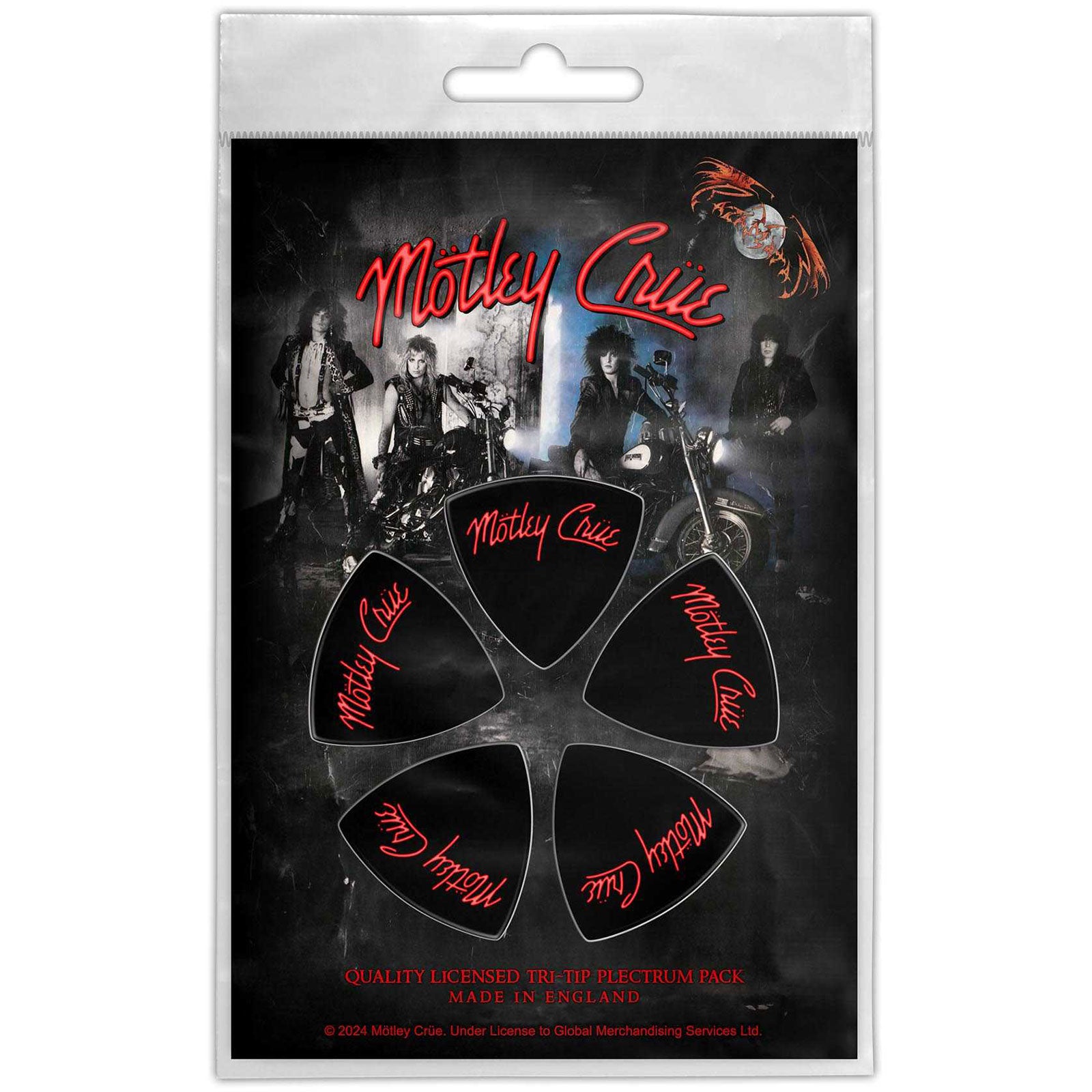 Een foto van een Motley Crue Plectrum