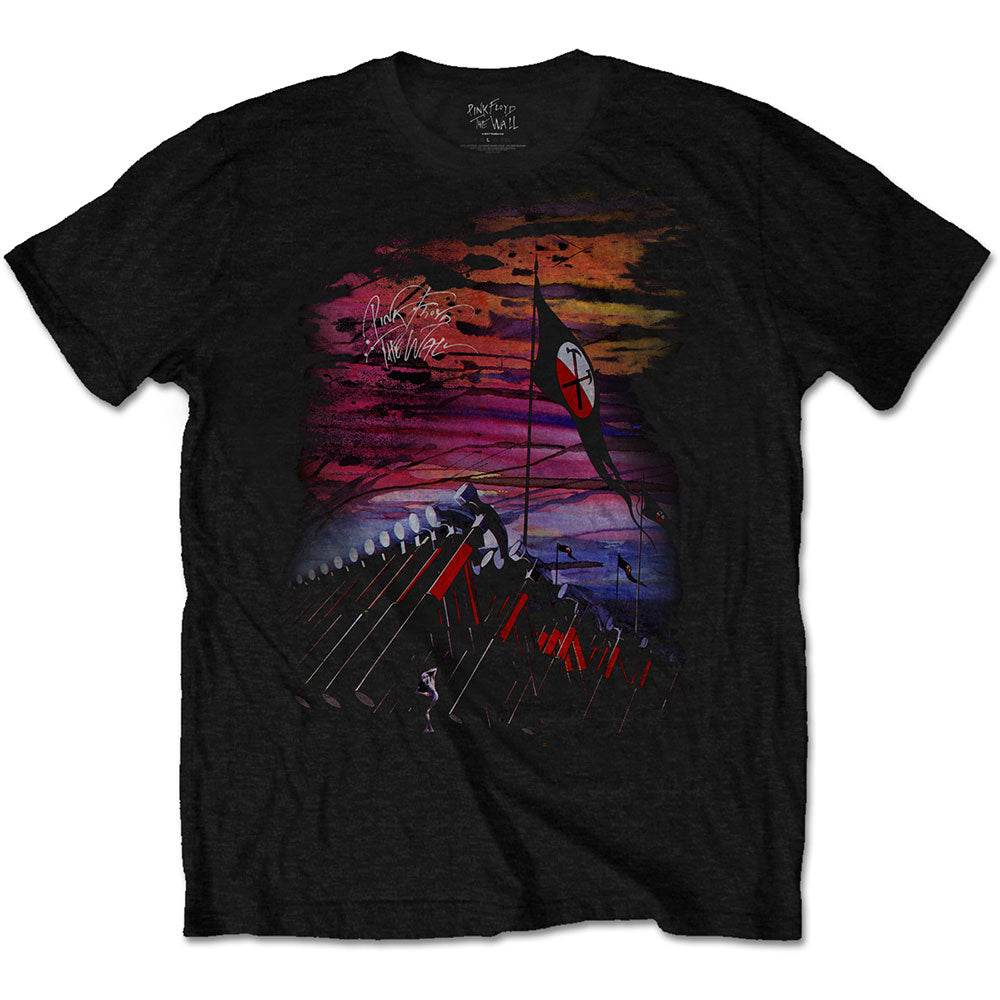 Pink Floyd Unisex T-Shirt: The Wall Flag & Hammers T-Shirt