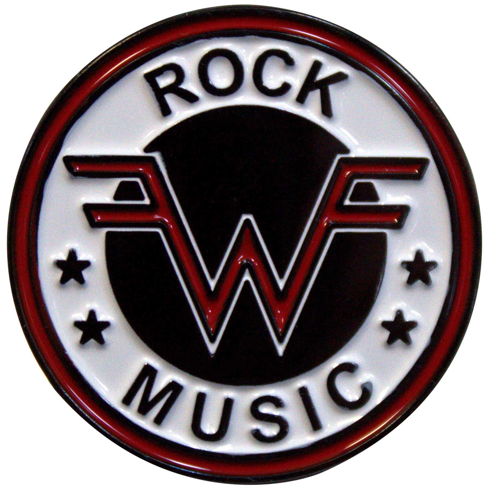 Een foto van een Weezer Speld Badge