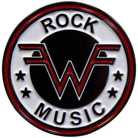 Een foto van een Weezer Speld Badge