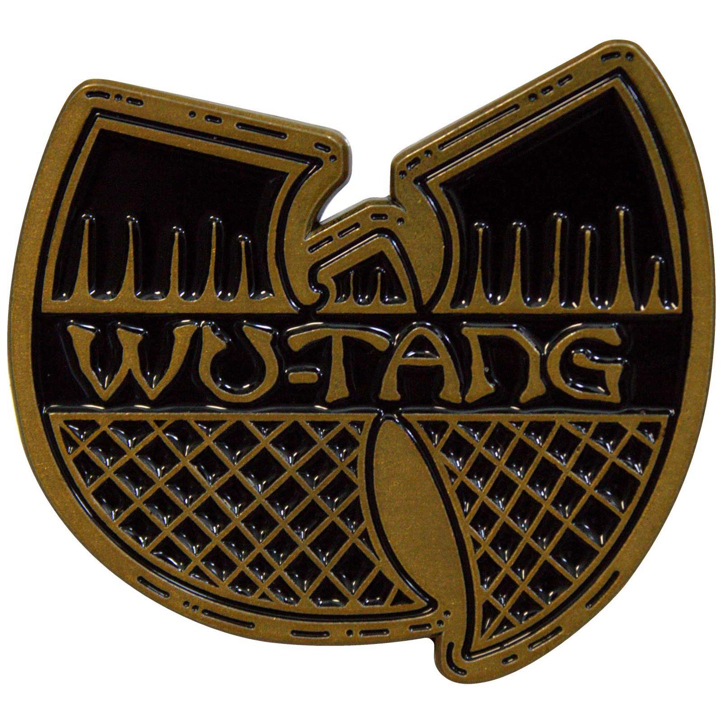 Een foto van een Wu-Tang Clan Speld Badge