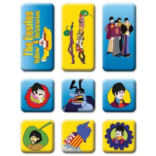 Een foto van een The Beatles Epoxy Magneet Set