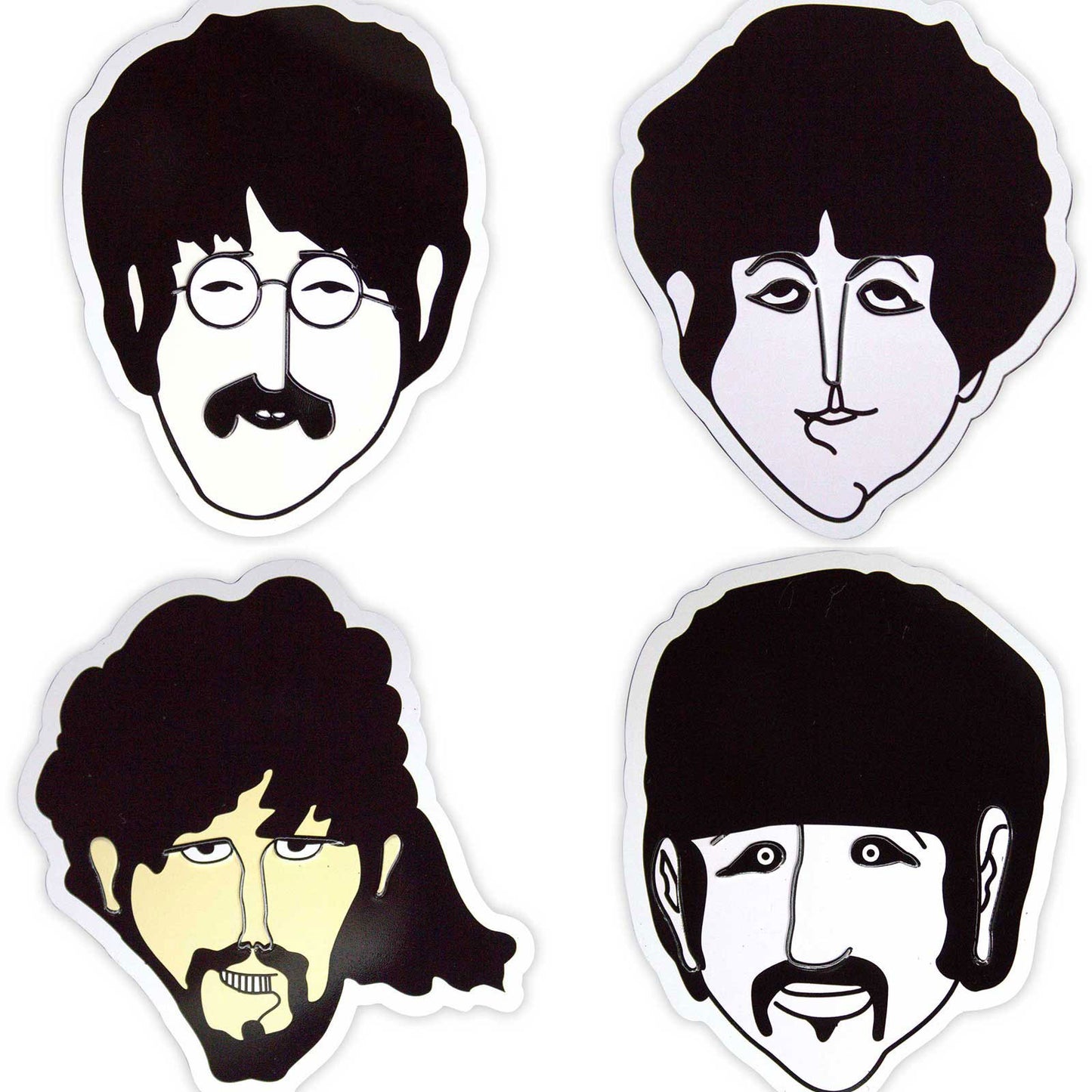Een foto van een The Beatles Epoxy Magneet Set