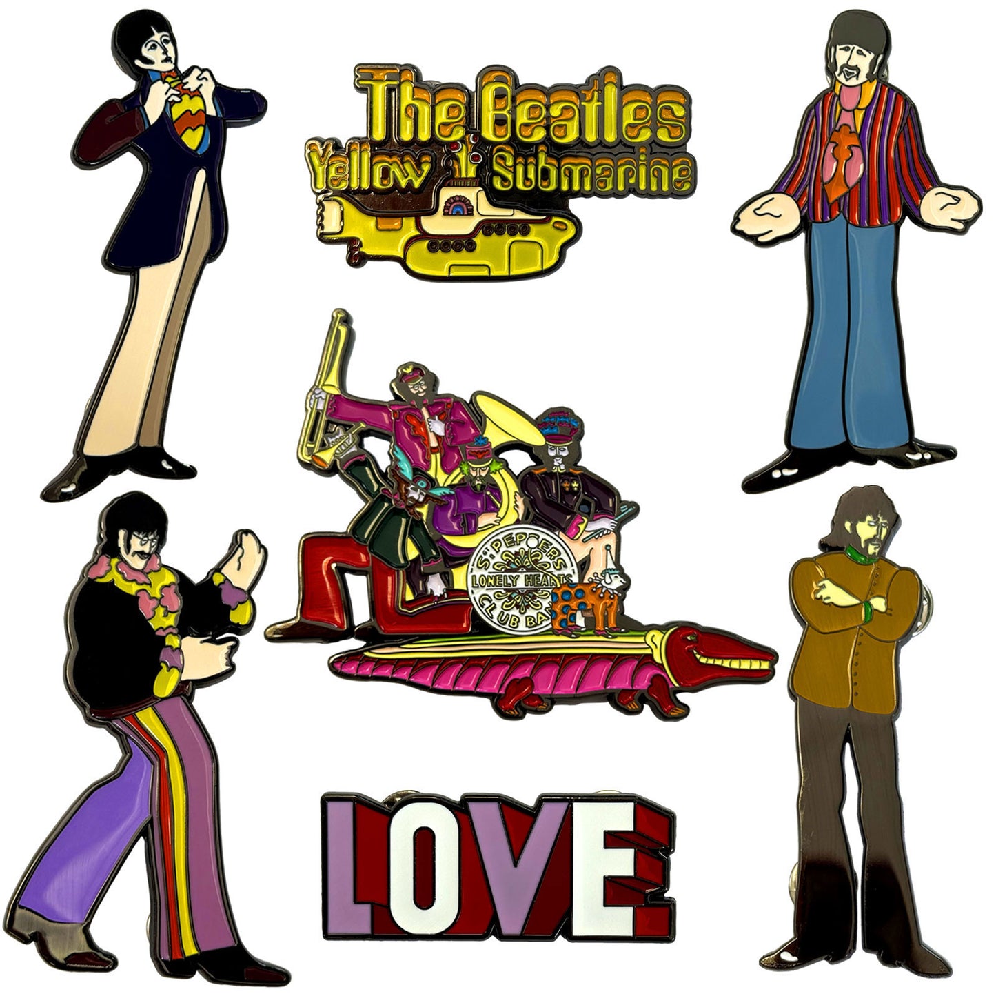 Een foto van een The Beatles Speld Badge