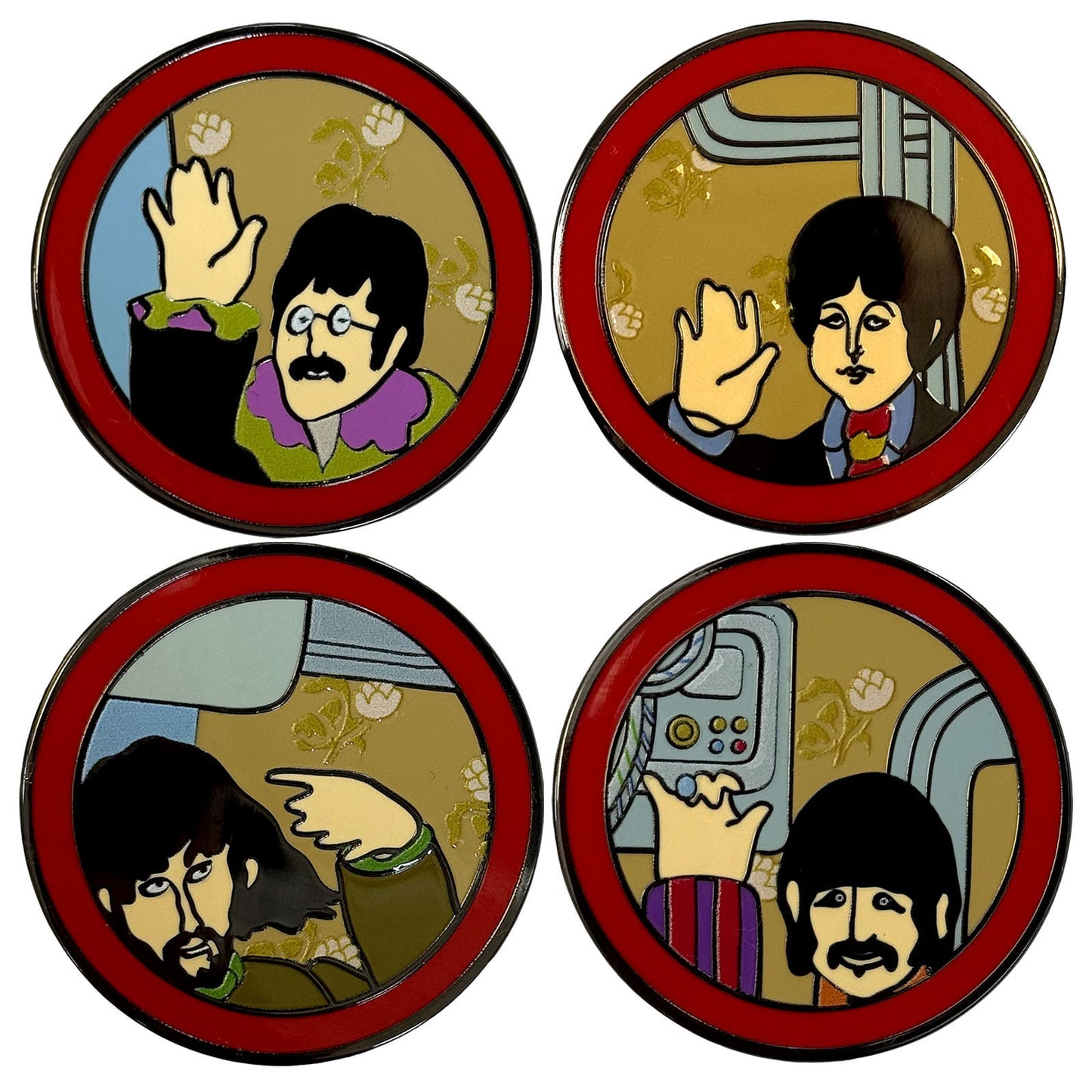 Een foto van een The Beatles Speld Badge
