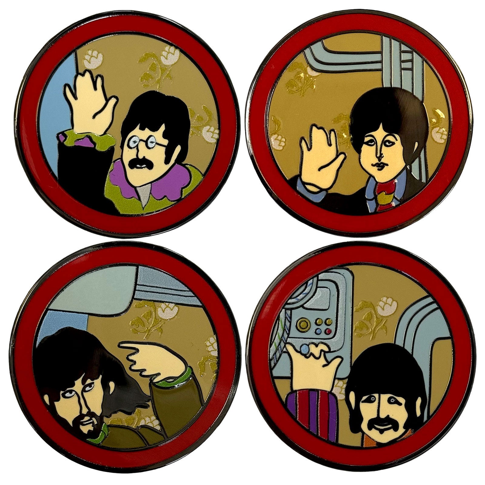 Een foto van een The Beatles Speld Badge