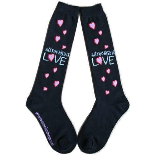 The Beatles Ladies Knee High Socks: All you need is love (UK Size 4 - 7) Kniehoge sokken