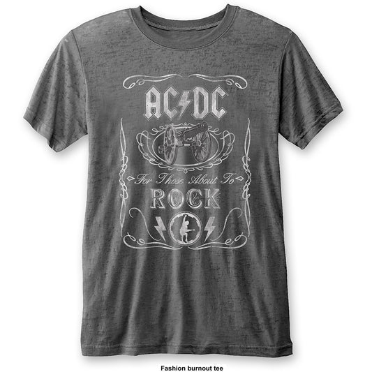 AC/DC Unisex T-Shirt: Cannon Swig (Burnout) T-Shirt