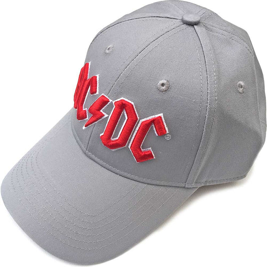 AC/DC Unisex Baseball Cap: Red Logo (Grey) Baseballpet