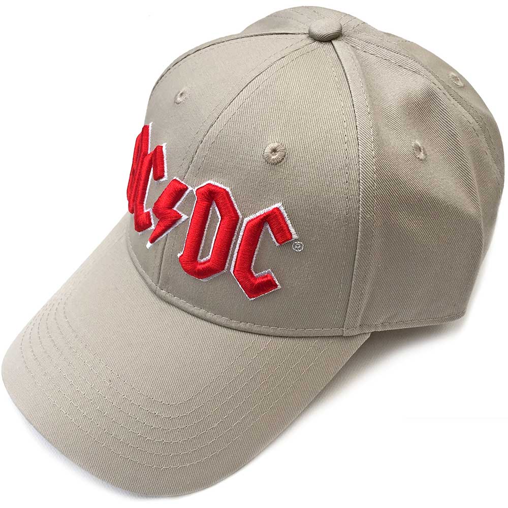 AC/DC Unisex Baseball Cap: Red Logo (Sand) Baseballpet