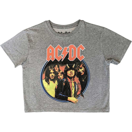 AC/DC Ladies Crop Top: Highway To Hell Circle Crop Top