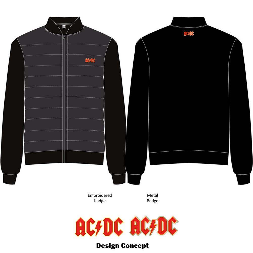 AC/DC Unisex Quilted Jacket: Logo Doorgestikte jas