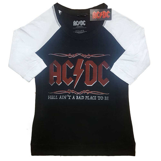 AC/DC Ladies Raglan T-Shirt: Hell Ain't A Bad Place Raglan T-Shirt