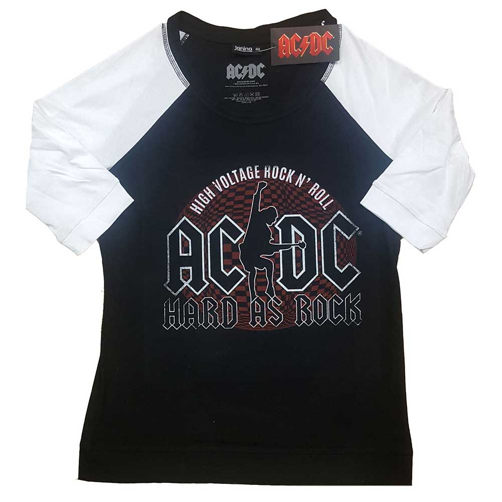 AC/DC Ladies Raglan T-Shirt: Hard As Rock Raglan T-Shirt