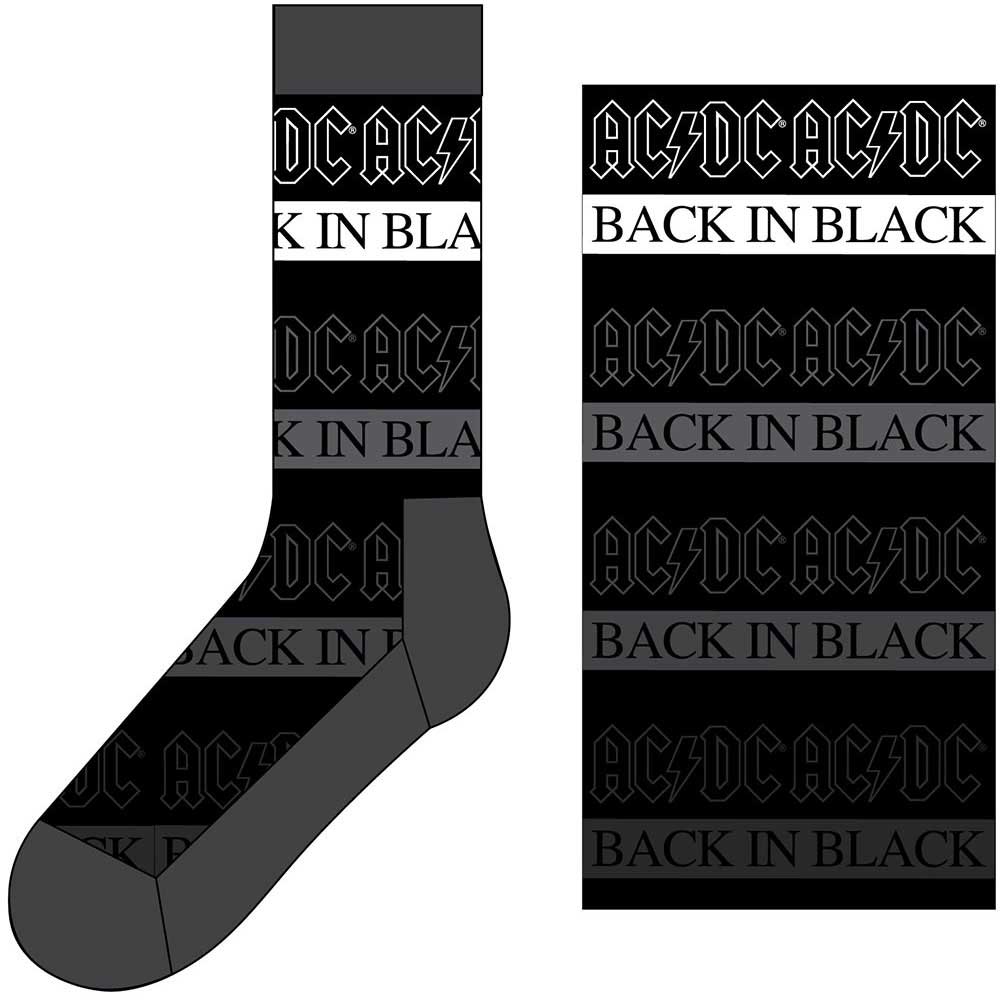 AC/DC Unisex Ankle Socks: Back In Black (UK Size 7 - 11) Enkelsokken