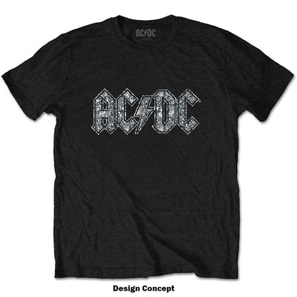 AC/DC Unisex Embellished T-Shirt: Logo (Diamante) Embellished T-Shirt