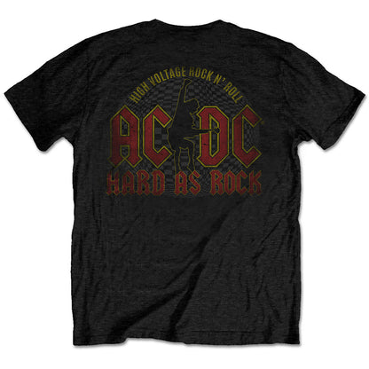 AC/DC Unisex T-Shirt: Hard As Rock (Back Print) T-Shirt
