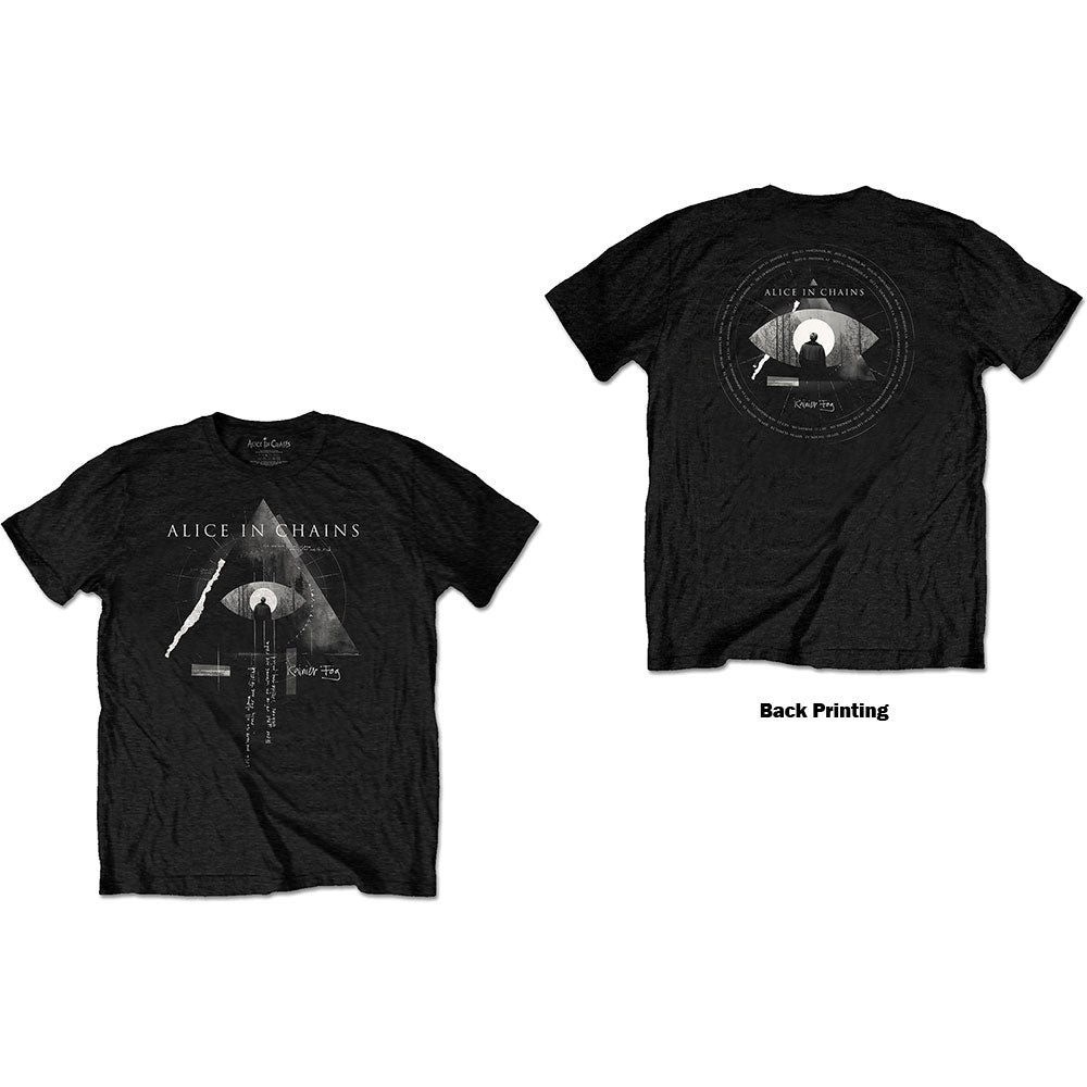 Alice In Chains Unisex T-Shirt: Fog Mountain (Back Print) T-Shirt