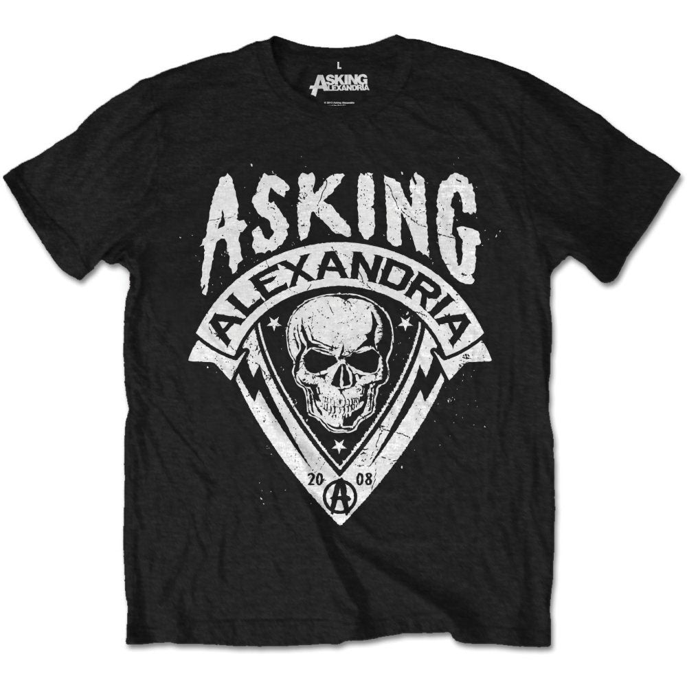 Asking Alexandria Unisex T-Shirt: Skull Shield (Retail Pack) T-Shirt