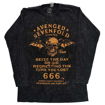 Avenged Sevenfold Unisex Long Sleeve T-Shirt: Sieze The Day (Wash Collection) Long Sleeve T-Shirt