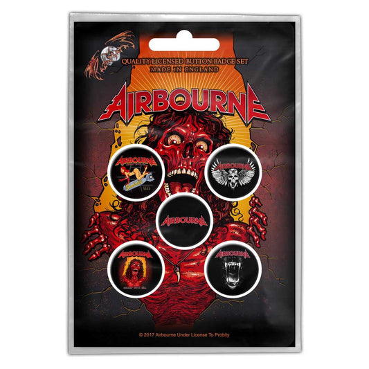 Airbourne Button Badge Pack: Breakin' Outta Hell (Retail Pack) Set knoopspelden