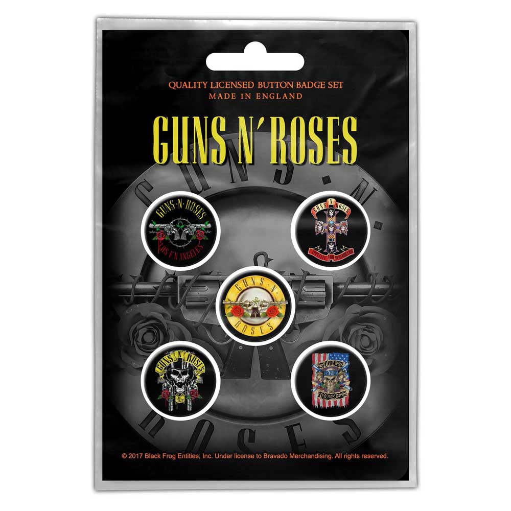 Guns N' Roses Button Badge Pack: Bullet Logo (Retail Pack) Set knoopspelden