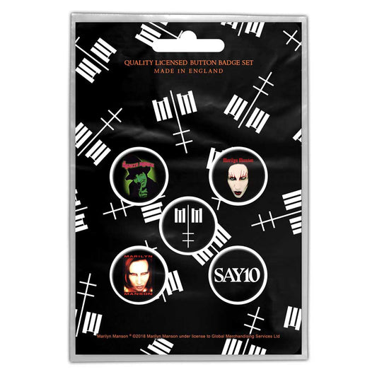 Marilyn Manson Button Badge Pack: Cross Logo (Retail Pack) Set knoopspelden