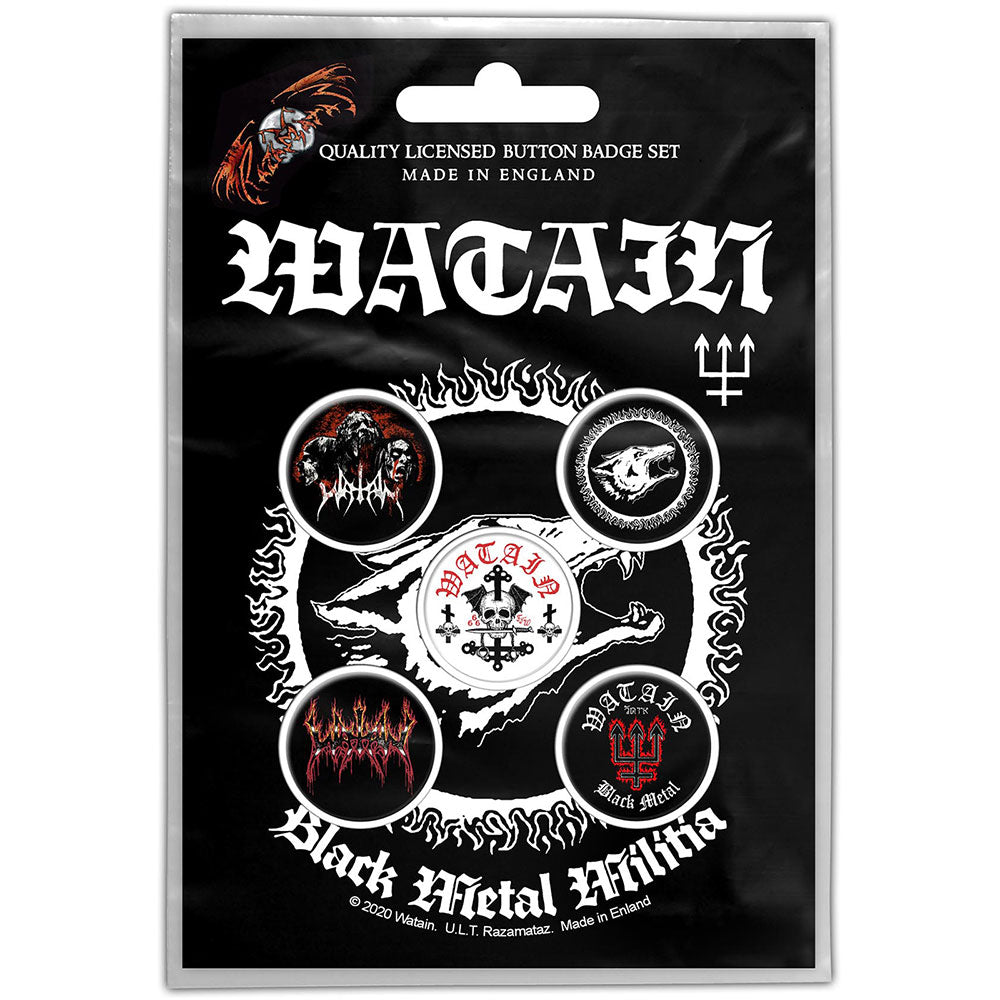 Watain Button Badge Pack: Black Metal Militia (Retail Pack) Set knoopspelden