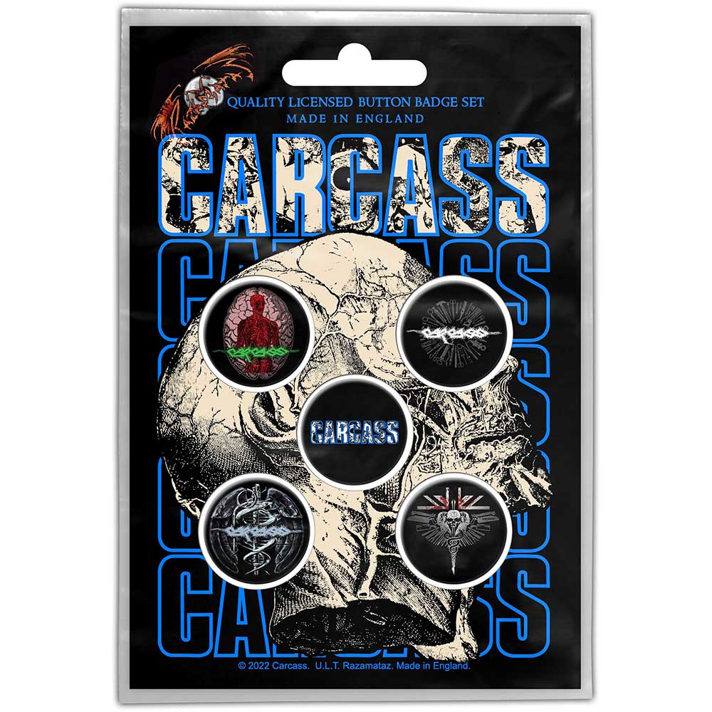 Carcass Button Badge Pack: Necro Head (Retail Pack) Set knoopspelden