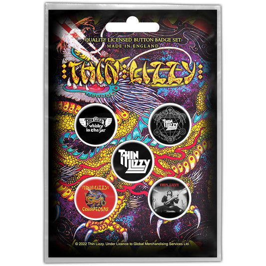 Thin Lizzy Button Badge Pack: Chinatown (Retail Pack) Set knoopspelden