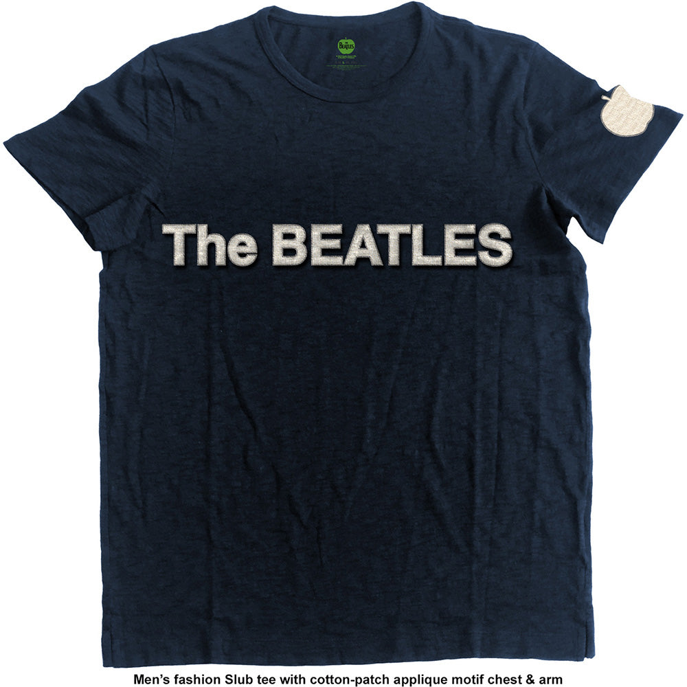 The Beatles Unisex T-Shirt: Logo & Apple (Applique) T-Shirt