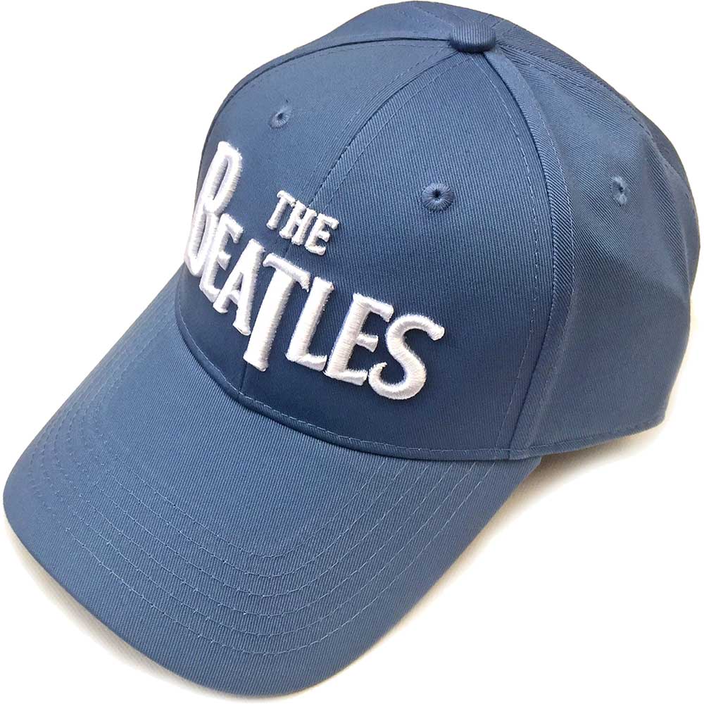 The Beatles Unisex Baseball Cap: White Drop T Logo (Denim Blue) Baseballpet